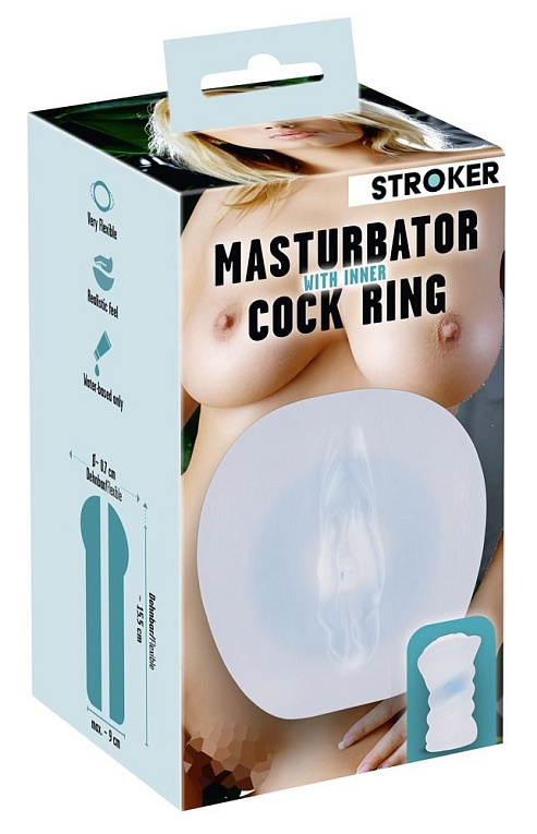 Мастурбатор-вагина Masturbator with inner Cock Ring - фото 5