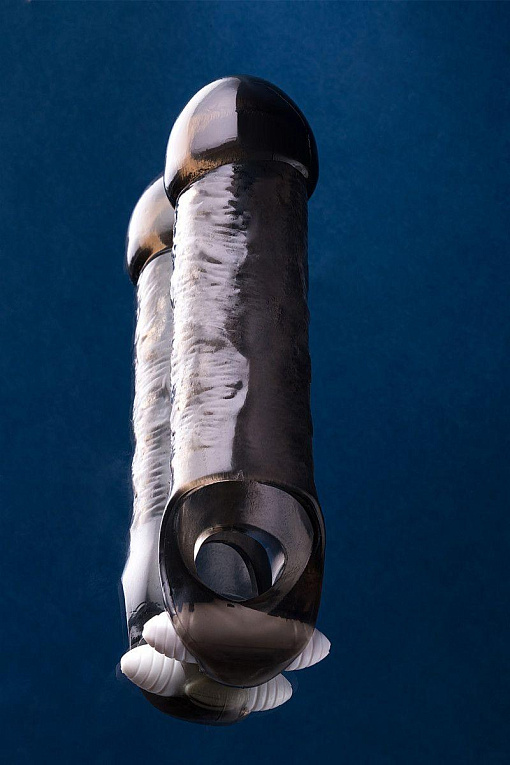 Закрытая дымчатая насадка Toyfa XLover с подхватом - 15,5 см. - фото 8