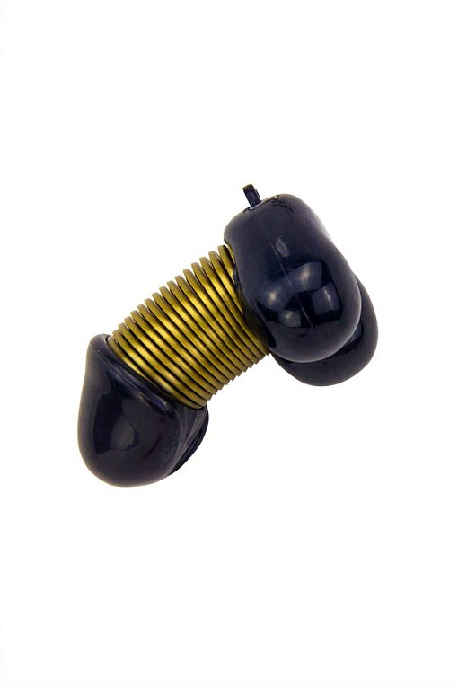 Черный брелок для ключей в форме пениса - поливинилхлорид (ПВХ, PVC)