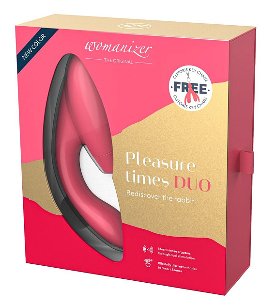 Розовый стимулятор Womanizer DUO с вагинальным отростком - фото 6