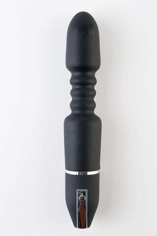 Чёрный анальный вибромассажёр с широкой головкой - 27 см. - силикон