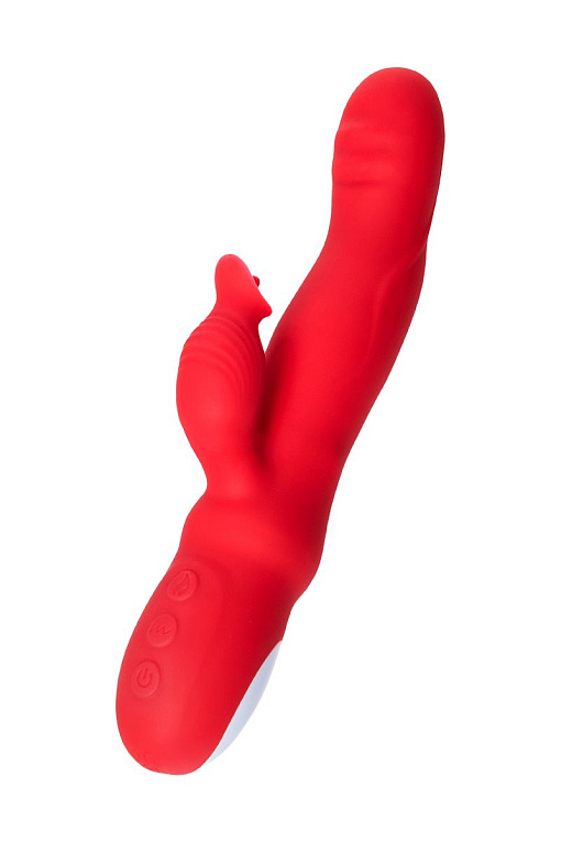 Красный вибратор Redli с двигающейся головкой - 21 см. - фото 7