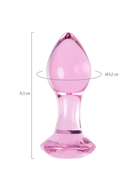 Розовая анальная втулка из стекла - 8,5 см. - фото 7