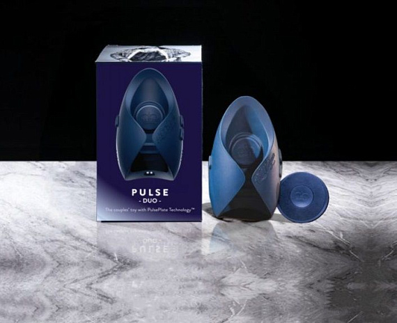 Синий инновационный мужской вибратор PULSE DUO от Intimcat