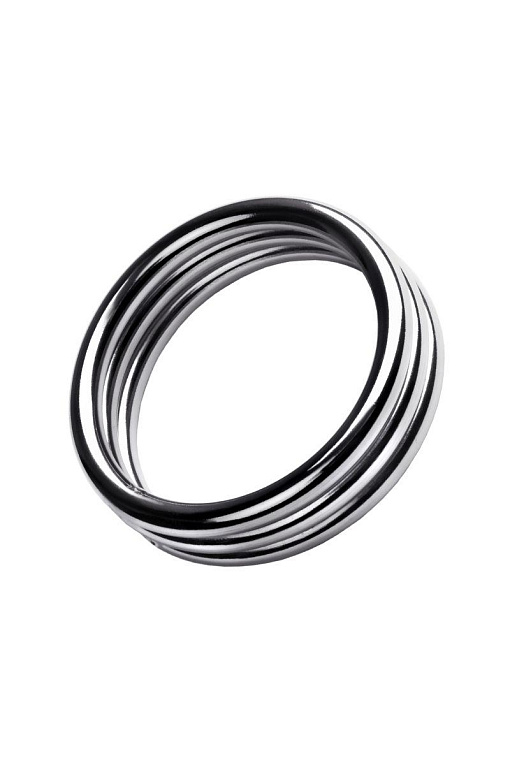 Металлическое эрекционное кольцо с рёбрышками размера M - металл