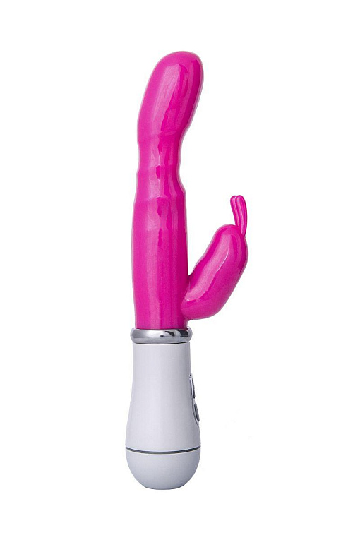 Ярко-розовый вибратор ToyFa A-toys с клиторальным стимулятором - 20 см. от Intimcat