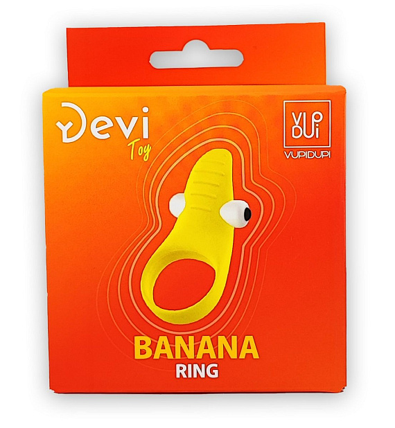 Желтое эрекционное виброкольцо Banana Ring от Intimcat