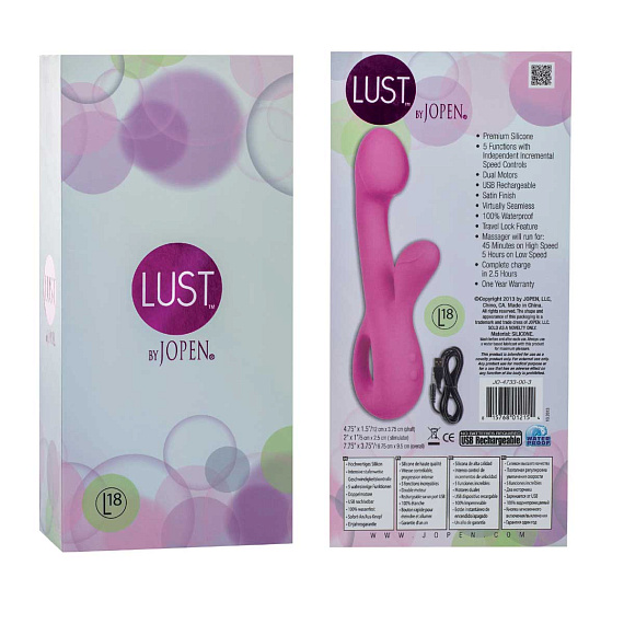 Розовый вибратор Lust by JOPEN L18 - силикон