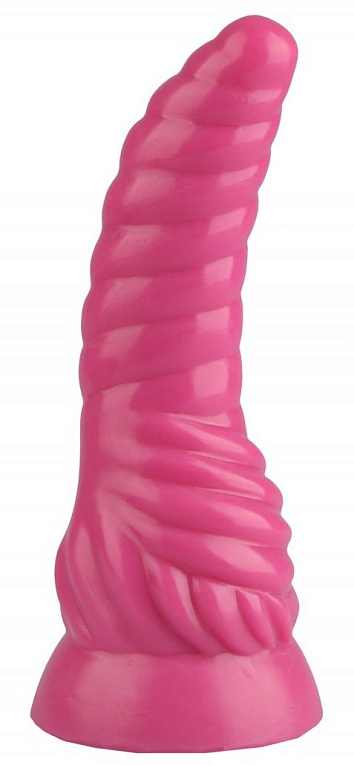 Розовая рельефная винтообразная анальная втулка - 20,5 см. от Intimcat