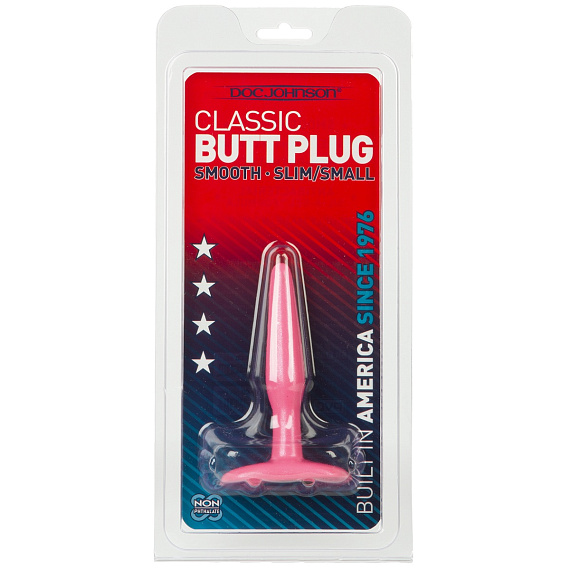 Розовая тонкая анальная пробка Butt Plug Pink Slim Small - 10,5 см. от Intimcat