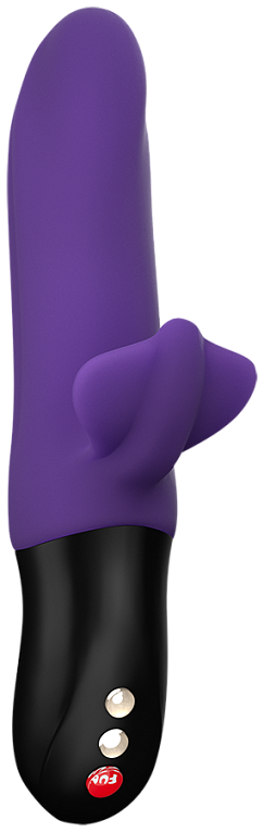 Фиолетовый пульсатор с клиторальным лепестком Bi Stronic Fusion - 21,5 см. - силикон