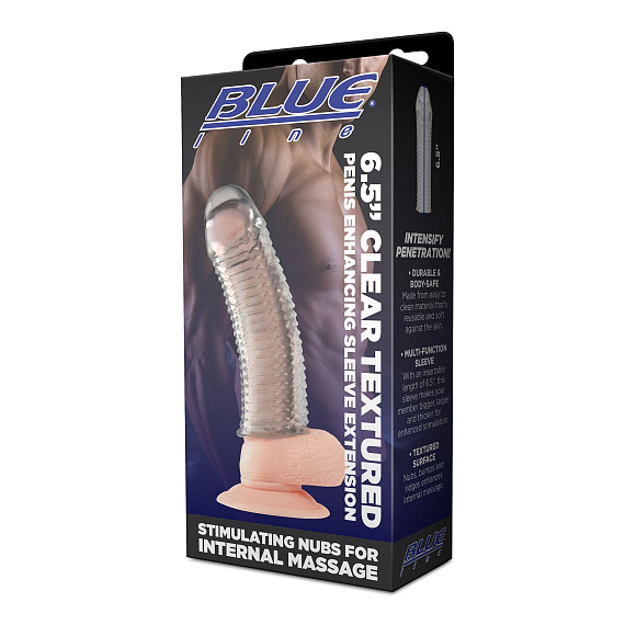 Текстурированная насадка на пенис Clear Textured Penis Enhancing Sleeve Extension - 16,5 см. от Intimcat