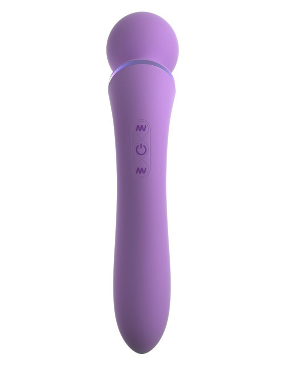 Фиолетовый двусторонний вибростимулятор Duo Wand Massage-Her - 19,6 см. Pipedream