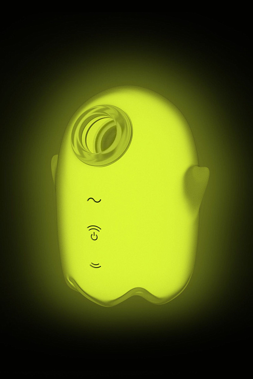 Желтый люминесцентный вакуум-волновой стимулятор клитора Glowing Ghost - фото 5