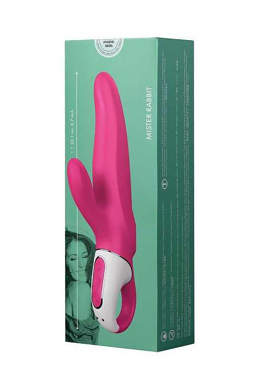 Ярко-розовый вибратор  Satisfyer Mr. Rabbit с клиторальным отростком - 22,1 см. - фото 7