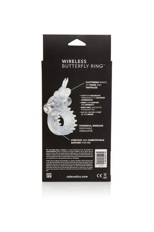 Прозрачное эрекционное кольцо с вибрацией Wireless Butterfly Ring California Exotic Novelties
