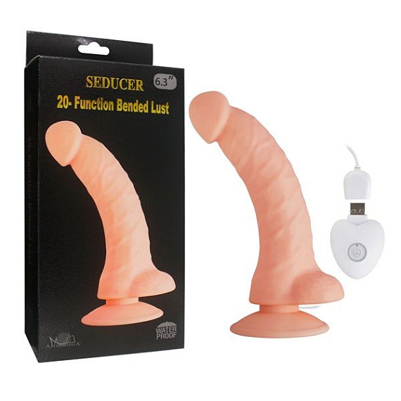 Телесный вибратор SEDUCER 20 Function Bended Lust - 17,5 см. от Intimcat