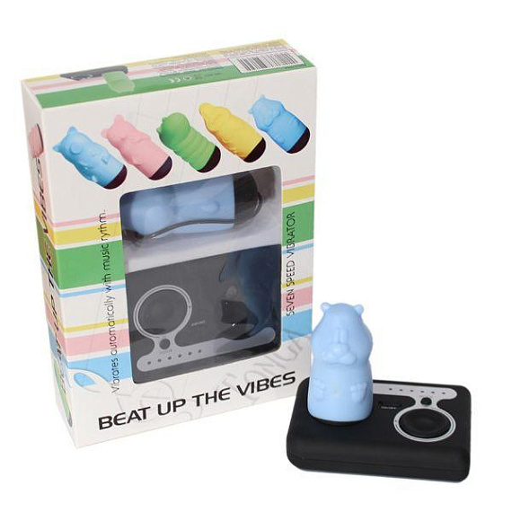 Голубой вибростимулятор Beat Up Vibes - поливинилхлорид (ПВХ, PVC)