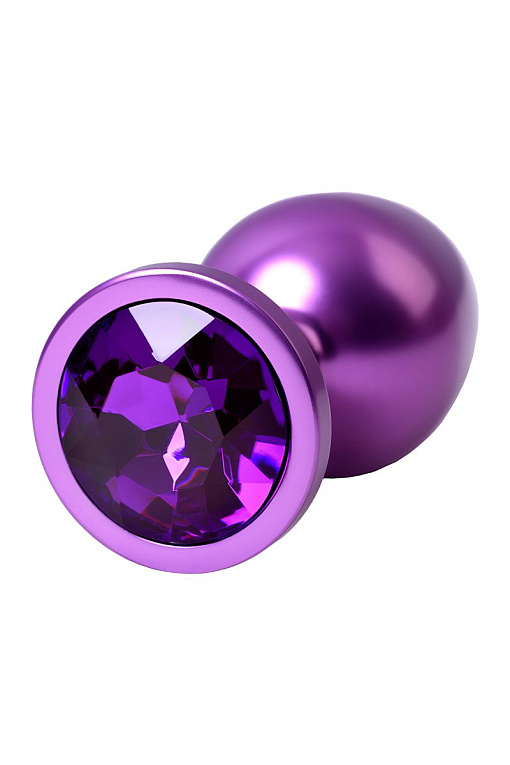 Фиолетовый анальный плаг с кристаллом фиолетового цвета - 8,2 см. - фото 5