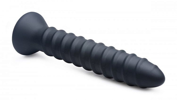 Черный спиралевидный вибромассажер Power Screw 10X Spiral Silicone Vibrator - 20,3 см. от Intimcat