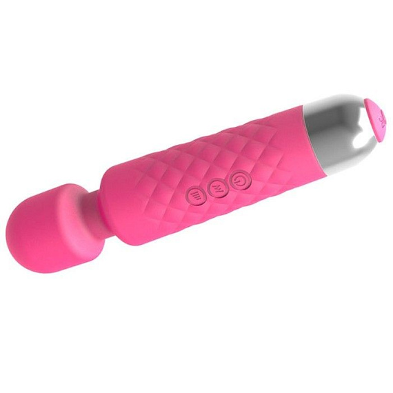 Розовый wand-вибратор с подвижной головкой - 20,4 см. - фото 5