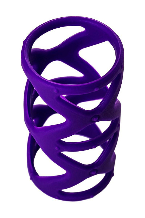 Фиолетовая насадка-сетка на пенис - 7,5 см. от Intimcat