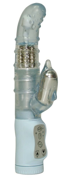 Полупрозрачный вибратор  Дельфин  - 21 см. - термопластичный эластомер (TPE)