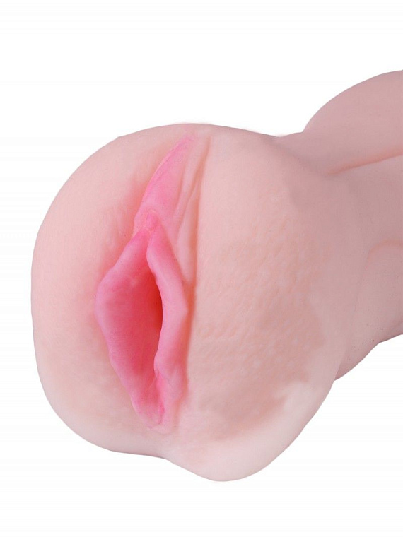 Телесный двусторонний мастурбатор STROKER - вагина и ротик от Intimcat