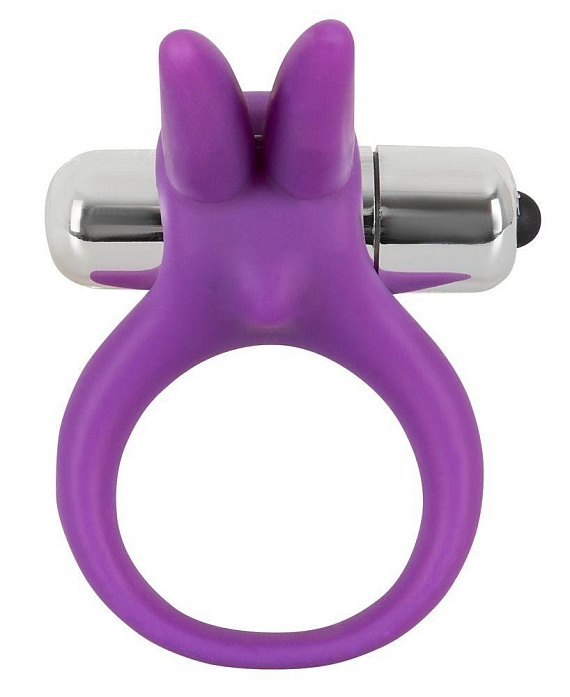 Фиолетовое эрекционное кольцо с вибрацией Smile Rabbit - силикон