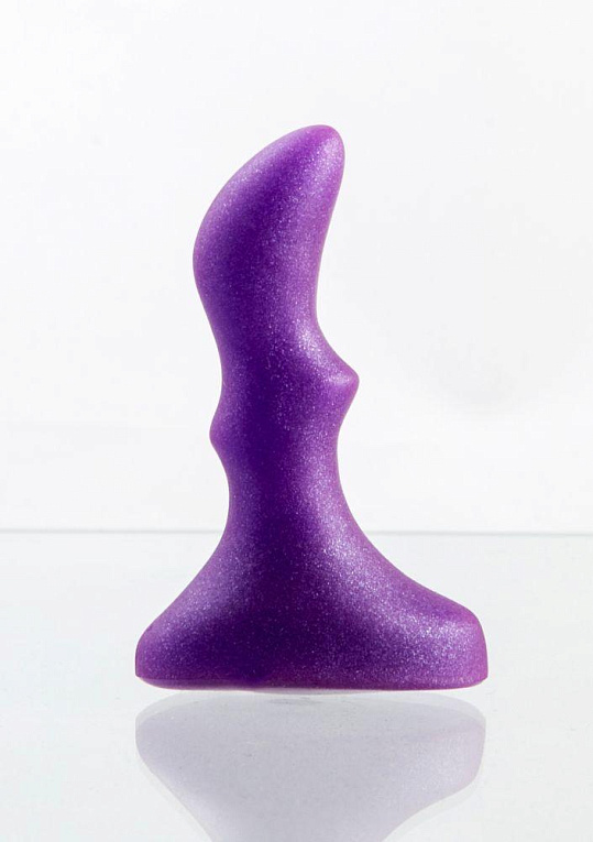Фиолетовый анальный стимулятор Small ripple plug - 10 см. - эластомер (полиэтилен гель)