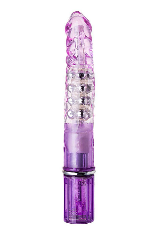 Фиолетовый хай-тек вибратор High-Tech fantasy с бусинами и отростком - 27,2 см. - фото 5