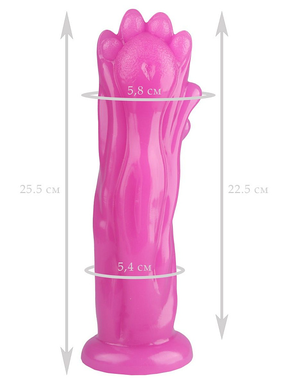 Розовая фантазийная анальная втулка-лапа - 25,5 см. Сумерки богов
