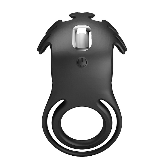 Черное эрекционное кольцо с вибрацией Ruben от Intimcat