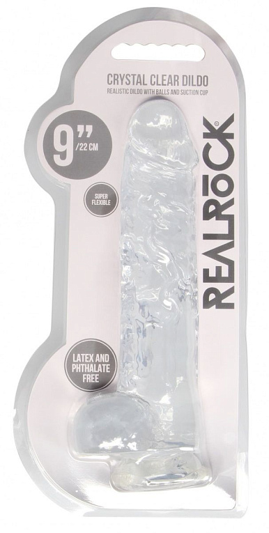 Прозрачный фаллоимитатор Realrock Crystal Clear 9 inch - 25 см. от Intimcat