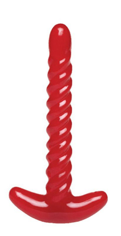 Красный анальный стимулятор Soft Twist Durable Probe - 16,5 см. - термопластичный эластомер (TPE)