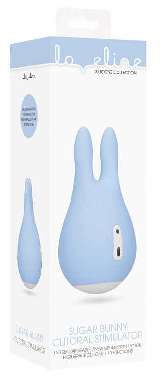 Голубой клиторальный стимулятор Sugar Bunny - 9,5 см. от Intimcat