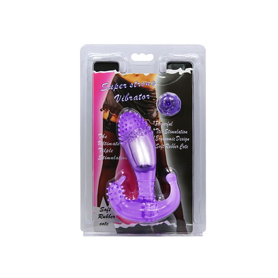 Фиолетовый вибростимулятор с шипами на головке - 14,3 см. - фото 6