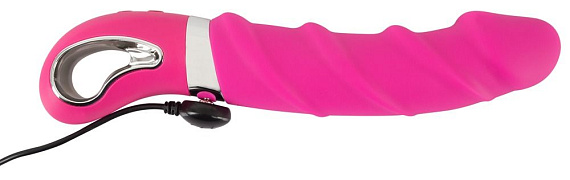 Розовый вибратор с рёбрышками и подогревом Warming Soft Vibrator - 22,8 см. - фото 8