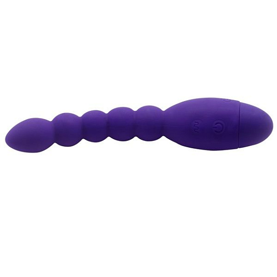 Фиолетовый анальный вибростимулятор-елочка Lovers Beads - 19 см. - силикон