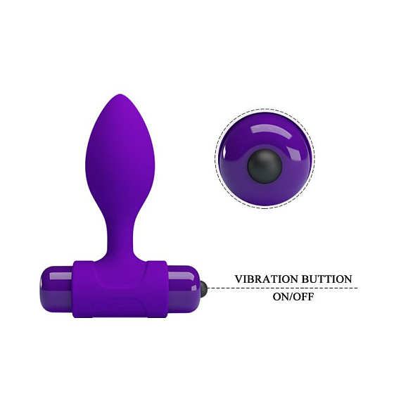 Фиолетовая анальная пробка с мощной вибрацией Vibra - 8,6 см. от Intimcat