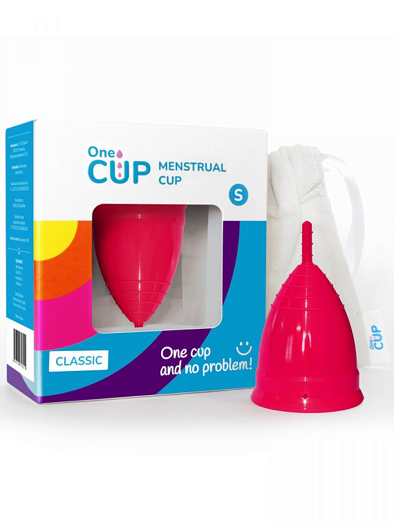 Розовая менструальная чаша OneCUP Classic - размер S - силикон