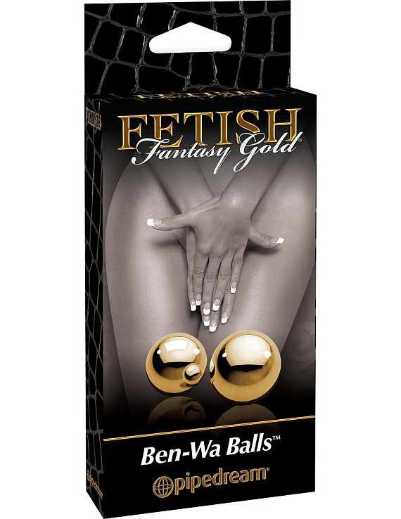 Вагинальные шарики Ben-Wa Balls золотистого цвета от Intimcat