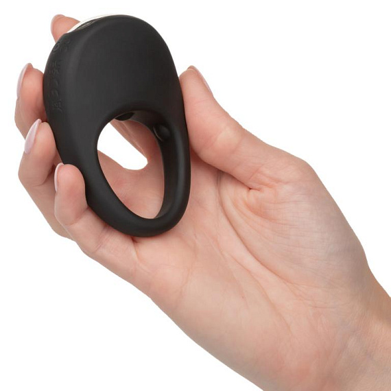 Черное эрекционное виброкольцо Silicone Rechargeable Pleasure Ring от Intimcat