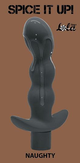 Серый анальный вибромассажёр Naughty - 14,5 см.