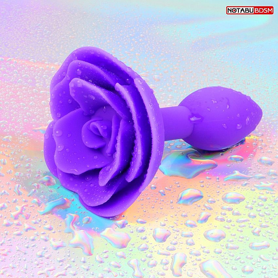 Фиолетовая гладкая анальная втулка-роза - фото 7