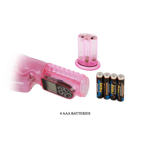 Розовый вибратор с функцией волнового вращения ствола Love Gift - 25 см. - фото 7