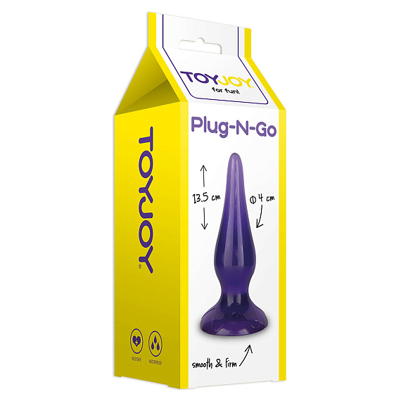 Анальный массажер Plug-N-Go фиолетовая - 14 см. - силикон