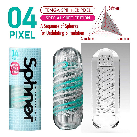 Мастурбатор SPINNER Pixel Special Soft Edition - термопластичный эластомер (TPE)