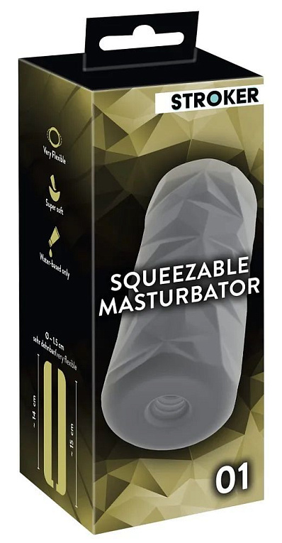 Серый мастурбатор Squeezable Masturbator 01 - фото 7