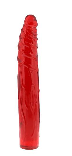 Красный гелевый фаллоимитатор - 17,8 см.